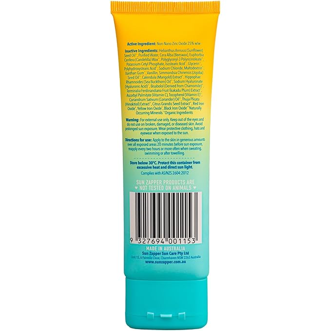 Sun Zapper Pure Zinc Sunscreen SPF 50 Reef Safe Mineral Zinc 100g