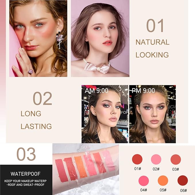 Soft Cream Blush Makeup, Liquid Blush for Cheeks, Oz (03#)