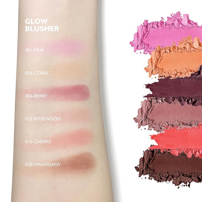 KYDA Pink Blush Powder, Make Up Pink Face Lightweight Texture