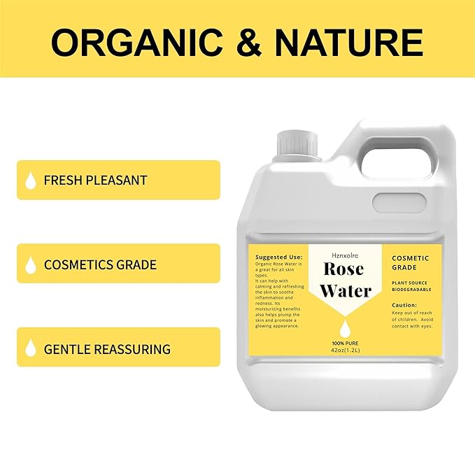 42 fl oz Rose Water for Face Hydrating Mist, 100% Pure Rose Water, Cleanses & Softens, Promotes Healthy Cell, Suitable for All Skin Types