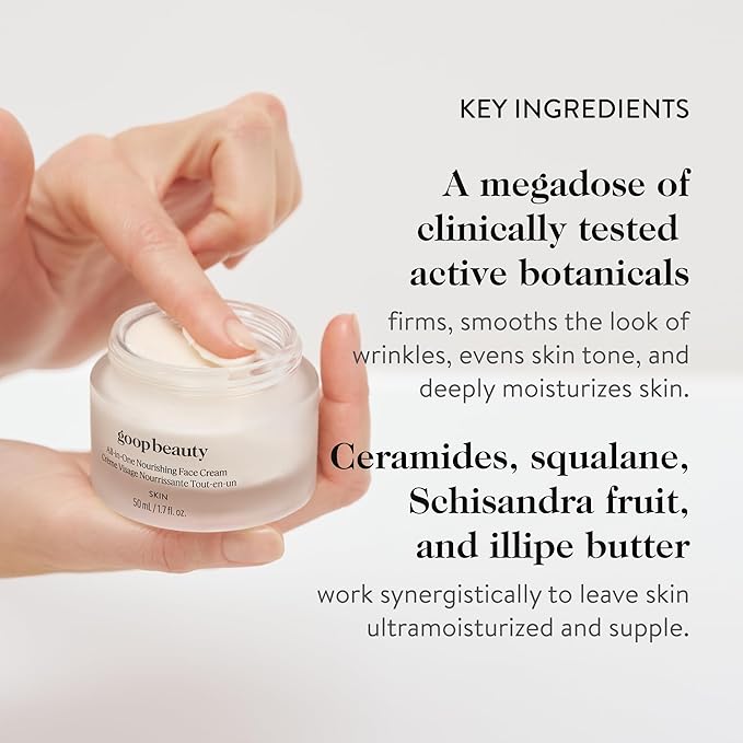 goop Beauty Nourishing Face Cream | Improves Firmness, Elasticity, & Brightness | Botanicals, Ceramides, & Squalane | Anti Wrinkle Moisturizer | 1.7 fl oz