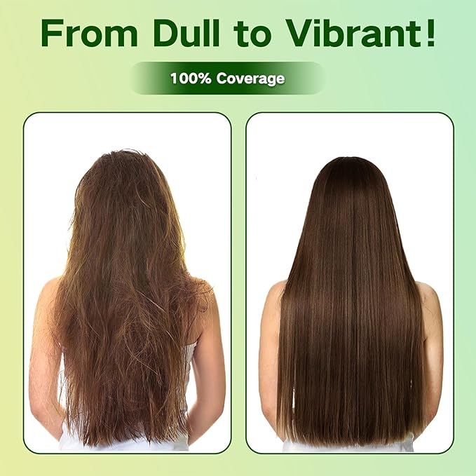 Gray Coverage Color Shampoo - 3-in-1 Color Depositing Shampoo with Herbal Formula, Ammonia-Free Hair Dye for Women & Men, Long-Lasting Root Touch Up (Dark Brown, Lasts 6 Weeks)