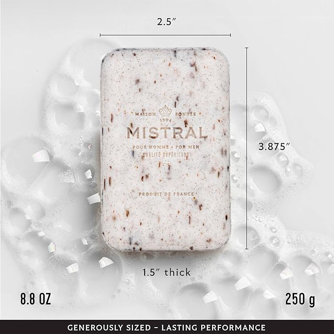 Mistral Bar Soap, Mezcal Lime, Large Bar, Natural Exfoliation