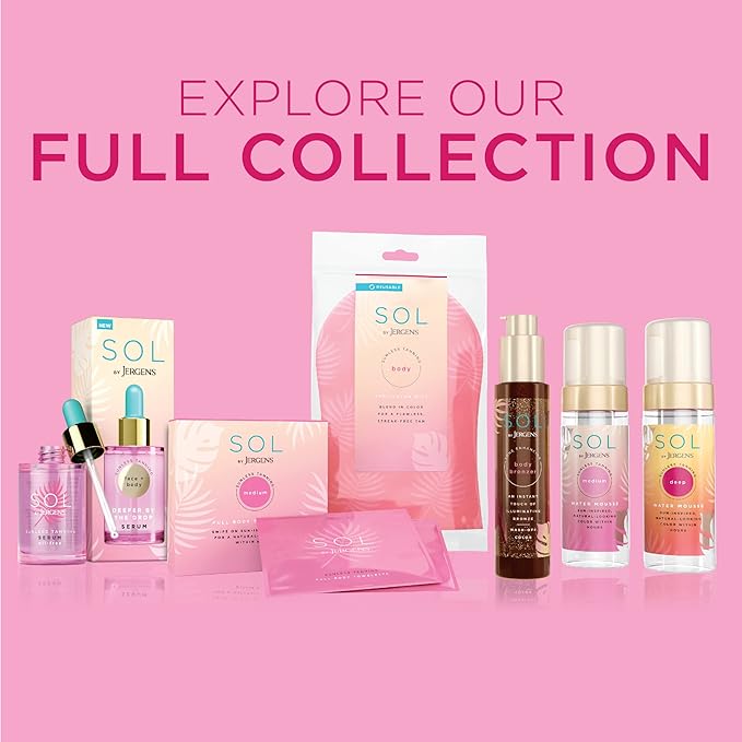 SOL by Jergens Self Tanner Body Bronzer, For All Unique Skin Tones, Sunless Tanning, Wash-off Luminous Body Bronzer, Natural-Looking Self-bronzer and Tan Intensifier for Instant Bronze, 3.4 Ounce