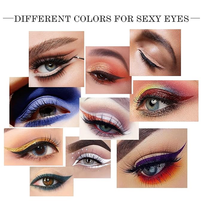 MAEPEOR Gel Eyeliner 10 Colors Smooth Cream Matte Eyeliner Gel Longlasting Waterproof and Smudgeproof High Pigment Eyeliner with Brush (03 Brown)