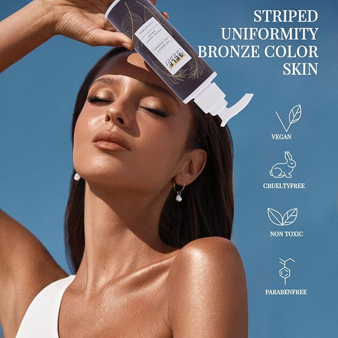 Self Tanner Sunless Tanning Lotion — indoor tanning lotion for tanning beds outdoor Sun-Kissed Glow Non-Transfer Bronzing Formula Your Radiance - Non-Transfer, Vegan-Friendly, Cruelty-Free Bronzing Formula, 5.12 Fl Oz