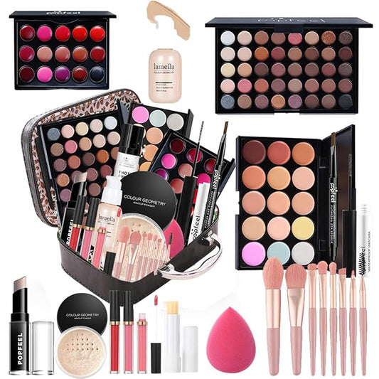 All in One Makeup Kit Professional, 40 Color Eyeshadow Palette, Foundation, Concealer, Contour, Lip Gloss, 20 pcs Brushes Set for Women Teens, Gift Ideal
