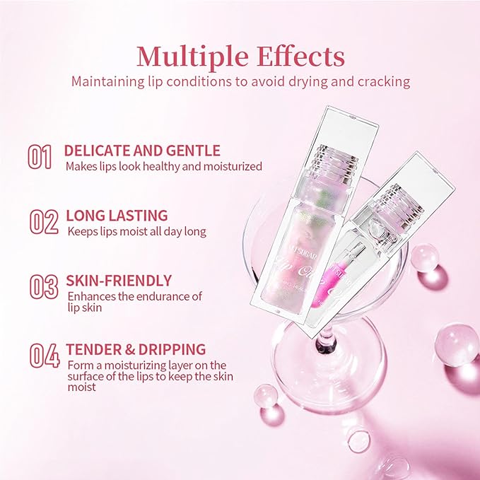 Bossup Color Changing Lip Oil，Magic Color Changing Lip Oil V2，Warm Change Moisturizing Lip Gloss，Hydrating Lip Gloss Lip Balm Lip Care，Long Lasting Non-sticky Nourishing Repairing Primer Lip Tint…