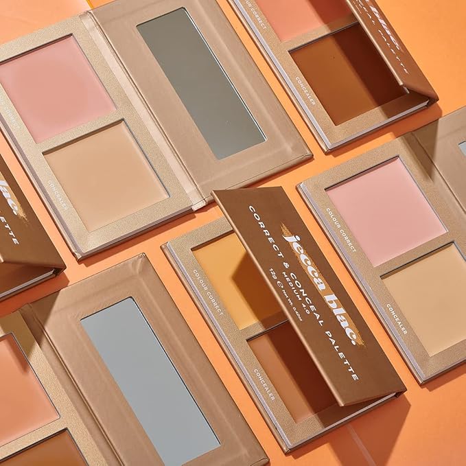 Jecca Blac Correct and Conceal Medium Coverage Palette, Lightweight Long Lasting Formula, Medium To Full Coverage, Gender Neutral and LGBTIQA+ Inclusive Make Up, Medium 5.0, 12g