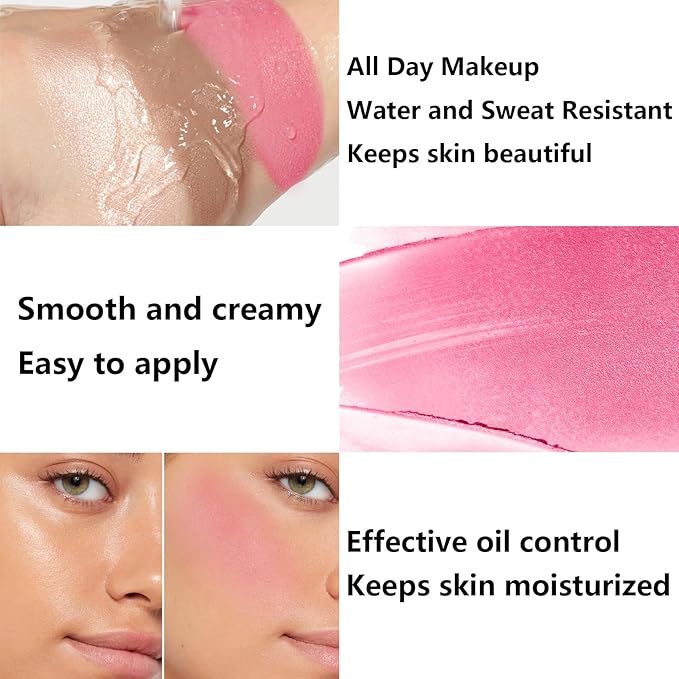 3Pcs Cream Contour Stick Makeup Kit, Shades with Highlighter Stick, Blush Stick and Bronzer Contour Stick for Sculpt the Cheeks, Long Lasting, Waterproof, Matte & Dewy Finish (LIGHT)