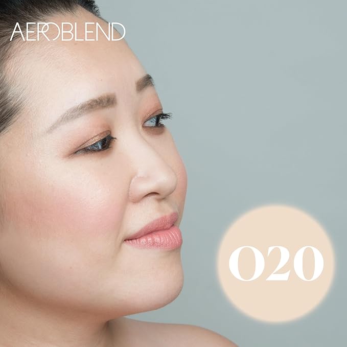 AEROBLEND Airbrush Foundation Makeup (O20) Professional, Water-Based, Buildable, skin types, 1 oz