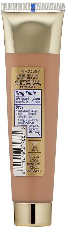 L'oreal Paris Visible Lift Blur Foundation, 209 True Beige, 1.3 Fluid Ounce