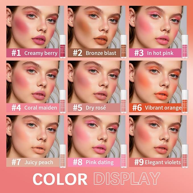 MAEPEOR Matte Liquid Blush 9 Colors Soft Cream (Color 09)