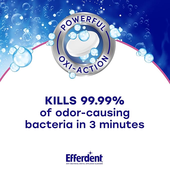 Efferdent Retainer & Denture Cleaner Tablets and Dental Bath, 4 Tablets