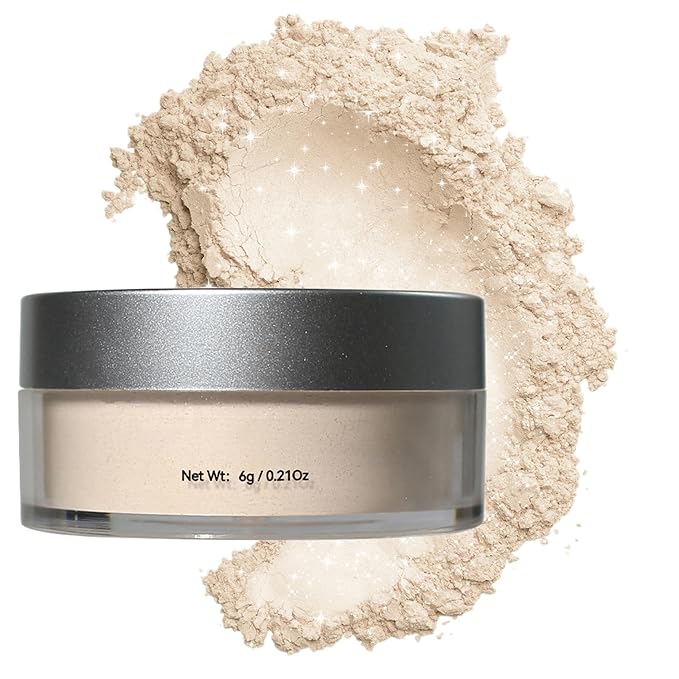 Loose Face Powder Glitter Setting Powder Matte Finishing Powder Shine,Long-lasting,Lightweight,Sets Foundation Makeup