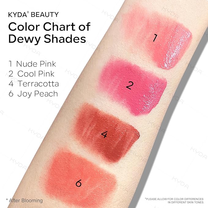 KYDA Liquid Blush, Matte Tinted for Cheeks, Lasting Dewy Finish, High Pigment Soft Creamy Blush, Blendable Lightweight Cover-Nude Pink