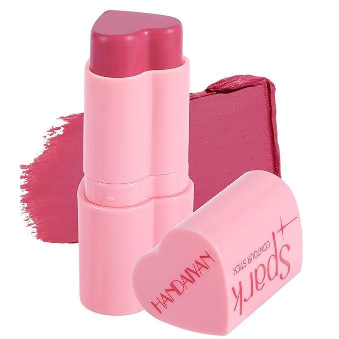 Heart Blush Stick, Matte Rouge Stick, Cheek Contour (07#, 0.) 21 OZ