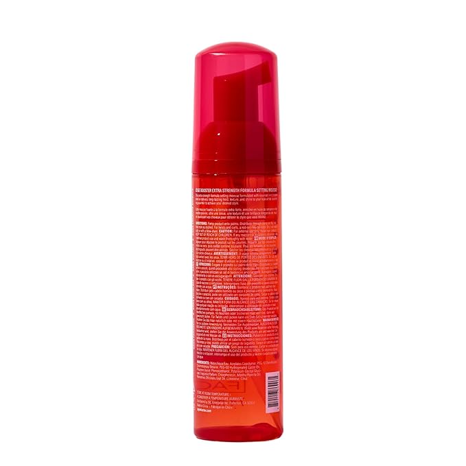 Style Factor EDGE BOOSTER Extra Strength Setting Mousse – Frizz Control, Extra Volume, and Conditioning – 2.5oz Ruby Mousse for Curly Hair