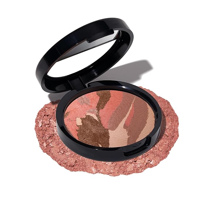 LAURA GELLER NEW YORK Baked Blush-n-Bronze Marbleized 2-in-1 Sculpting Bronzer Blush - Tawny Bronze - Contour Face with a Radiant Flush