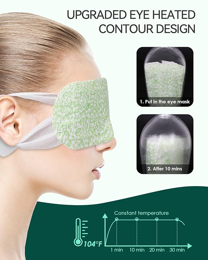 ProCIV 30 Packs Unscented Steam Eye Mask for Dry Eye, Self Heating Moist Heated Eye Mask for Dark Circles and Puffiness Disposable Warming Eye Mask for Soothing Headache Relieve Eye Fatigue Sleep Mask