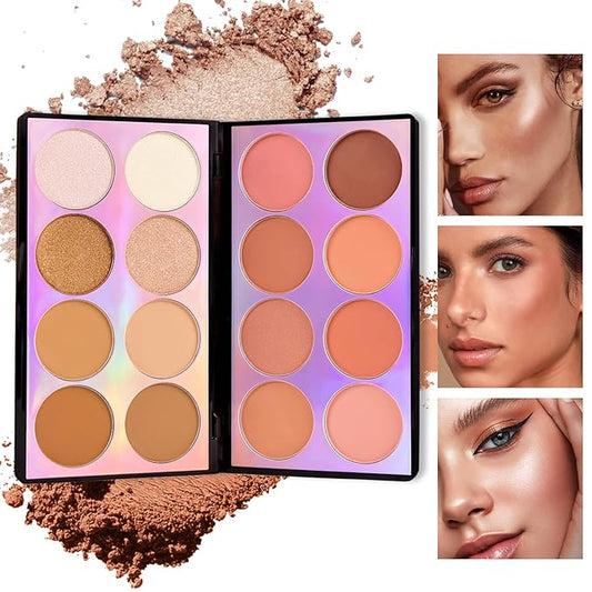 Coosa Blush Palette, Highlighter Contour Makeup Palette, Blush & Cheeks