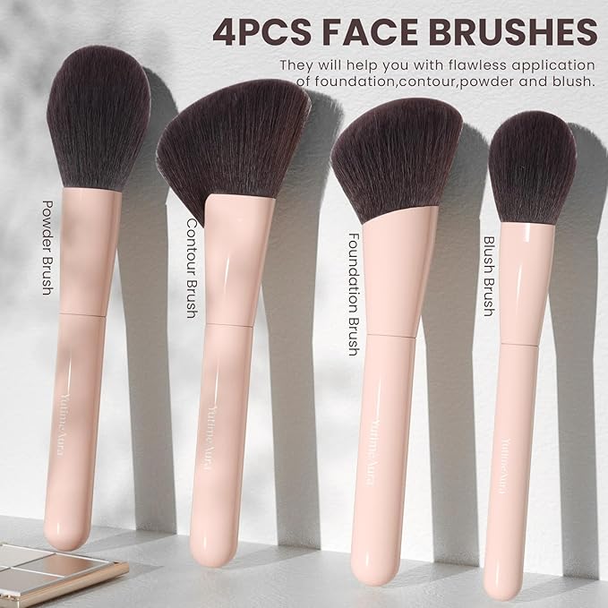 Makeup Brushes 10Pcs Professional Makeup Brush Set Foundation Contour Concealer Blush Highlight Powder Blending Eye Shadow Brush