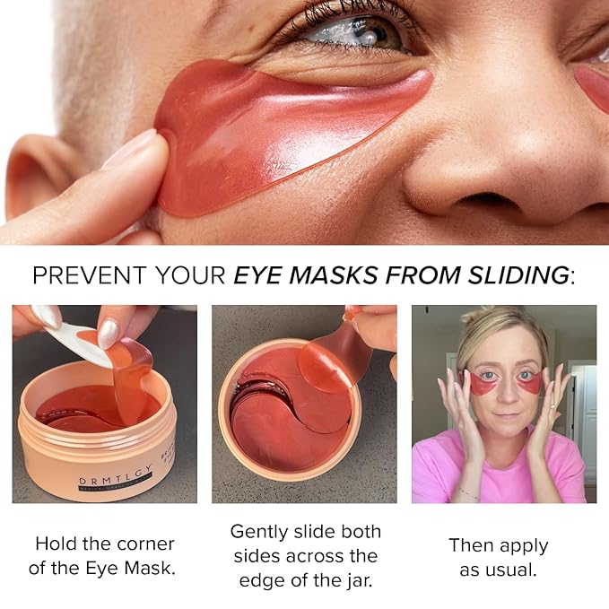 DRMTLGY Brightening Eye Masks (30 Pairs) - Caffeine Eye Masks for Dark Circles and Puffiness with Hyaluronic Acid, Eye Patches for Puffy Eyes