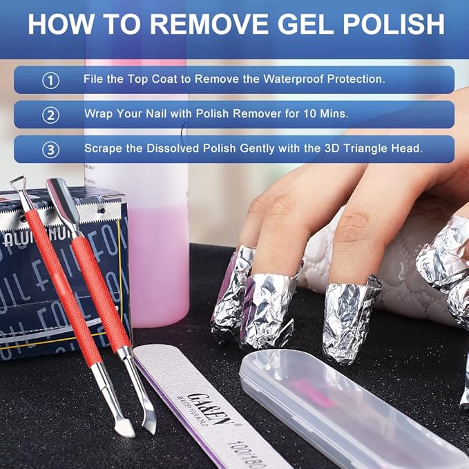 2PCS Metal Red Cuticle Pusher