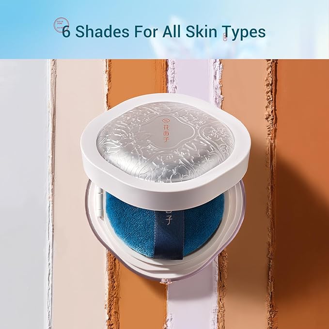 FLORASIS Breathable Loose Setting Powder, Flawless Jade Lightweight Long-Lasting Makeup Powder for Face (08 Amber)