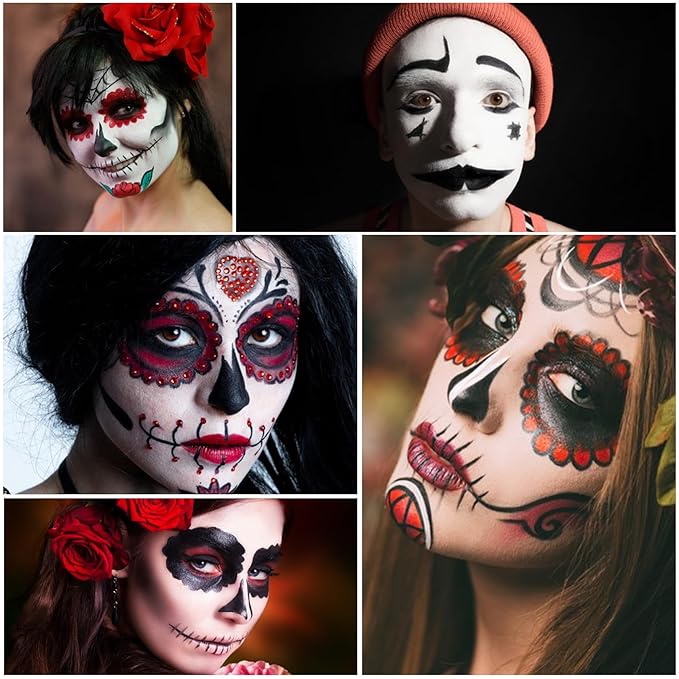 3 PCS Black White Red Face Body Paint