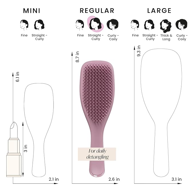 Tangle Teezer Plant-Based Ultimate Detangler Brush, Dry & Wet Hair Brush, Eliminates Knots & Reduces Breakage for All Hair Types, Earthy Purple