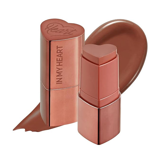 Touch in Sol In My Heart Stick Blush (#Reddish brick) – Cream Blush Stick for Cheeks, Eyes & Lips – Korean Makeup Cheek – Creamy, Blendable Milk Blushe for Dewy Glow, Natural Finish, k beauty, 0.21 Oz