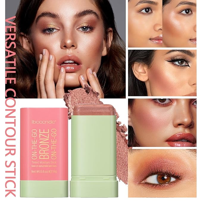 Cream Contour Stick,Versatile Bronzer Facial Contouring Stick,Long Lasting Warm Glow