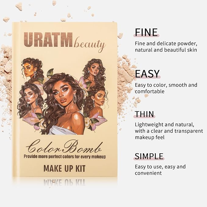 4-Layer Book-Style Foldable Makeup Palette Set | Portable & Long-Lasting | Contour Blush Highlight Eyeshadow, Professional 43 Shades, Suitable for Multiple Skin Tones & Makeup Looks, Gift Idea