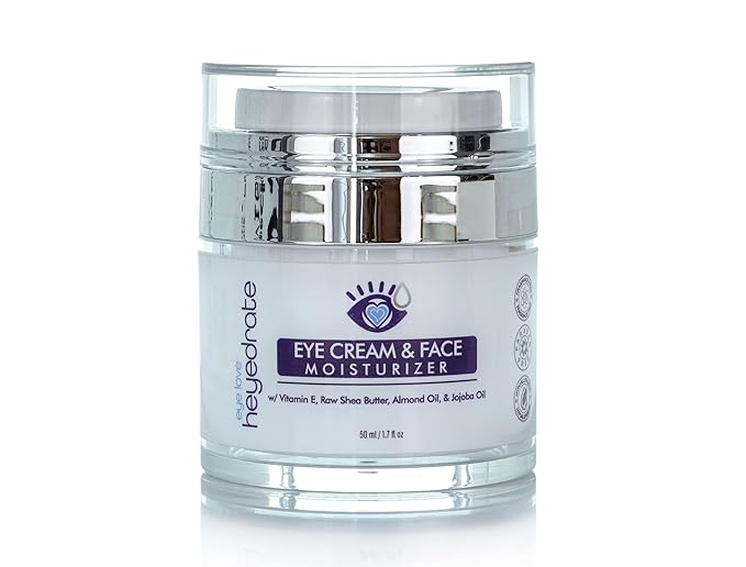 Eye Cream and Face Moisturizer with Organic Aloe Juice, Shea Butter, Almond Oil, & Jojoba Oil | Anti-Aging Eyelid and Facial Moisturizer to Reduce Dark Spots, Dark Circles & Wrinkles (1)