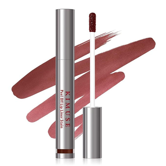 KIMUSE Peel Off Lip Liner Stain, Long Lasting Lip Tint Stain Peel Off, Waterproof, Transfer-Proof, Highly Pigmented Color Peel Off Lip Stain Liner, Matte Finish
