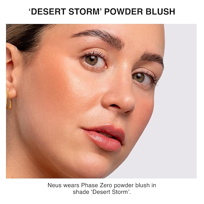 Makeup Powder Blusher - "Desert Storm" - 4g / 0.141 oz - Full Coverage, Natural Blush - Soft, Buildable Pink, Coral, Peach & Golden Hues
