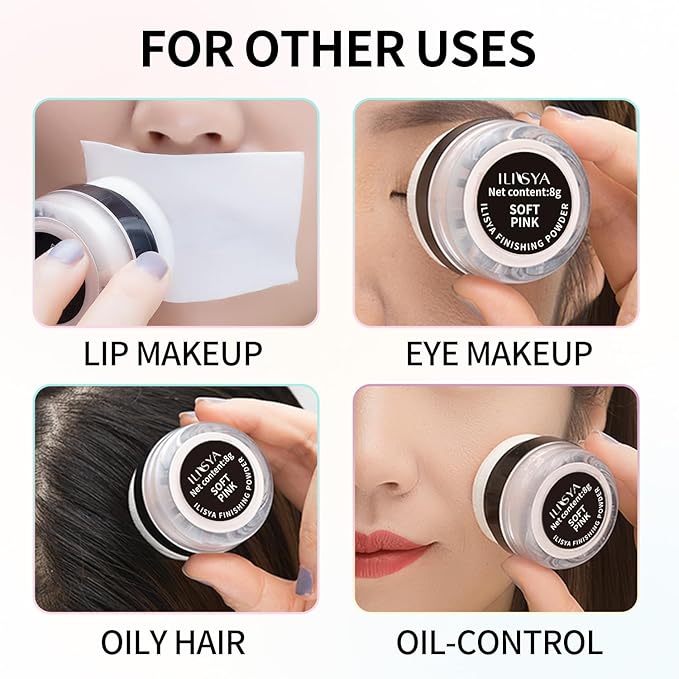 Setting Powder Lightweight Loose Powder Finishing Powder Long-Lasting (Light Green/Translucent) 0.28 Oz