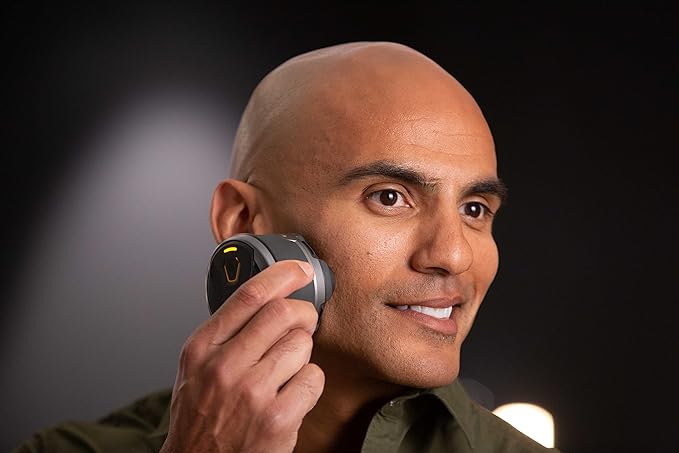 Microtouch Titanium Electric Head Shaver - Rechargeable Head and Face Shaver for Men, Cordless Razor, Hypoallergenic Wet/Dry Shaving, Precision Head Trimmer, Lithium Power, Battery Powered