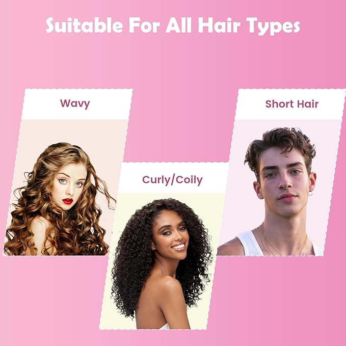 Curl Defining Brush, Curly Hair Brush Defining with Side Gear for Combing, Shaping, and Styling Curly Hair, Lightweight Candy Brush Suitable for All Wet or Dry Hair Types for Women and Men (Pink)