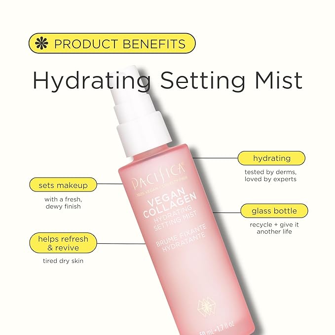 Pacifica Kind Glaze Dewy Glow Primer – Hydrating Illuminating Face Primer for Dewy Skin, Infused with Vegan Collagen & Squalane for Radiant Glow, Soft-Focus Pore Blurring Makeup Base, 1 fl oz