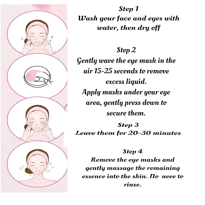 Under Eye Bags Treatment, Rose Eye Mask, Eye Treatment Mask, For Moisturizing,Revitalizing, Lift & Firm, Anti- Dark Circle, Depuffing. Cruety-Free. (60 Pieces)