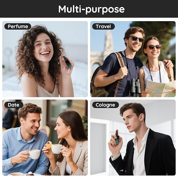 Segbeauty 0.34oz Travel Perfume Bottle Refillable, 5pcs Perfume Glass Spray Bottles, 10ml Mini Travel Atomizer Sprayer, Empty Press Pump Bottles, Cologne Atomizers with Clear Transfer Tool Set