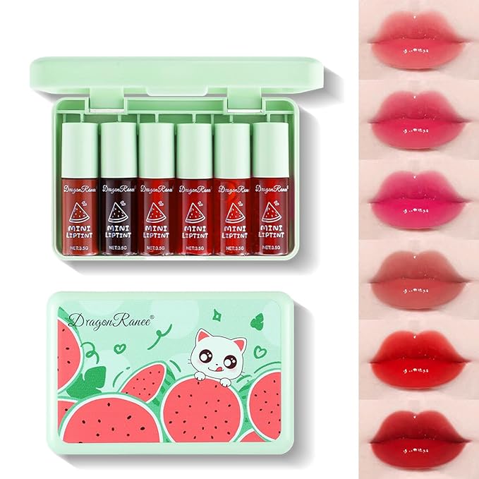 6 Colors Lip Tint Stain Set, Korean Lip