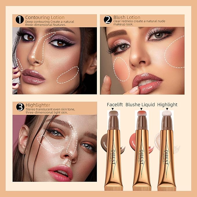 3 Pcs Beauty Wand For Liquid Contour Highlighter