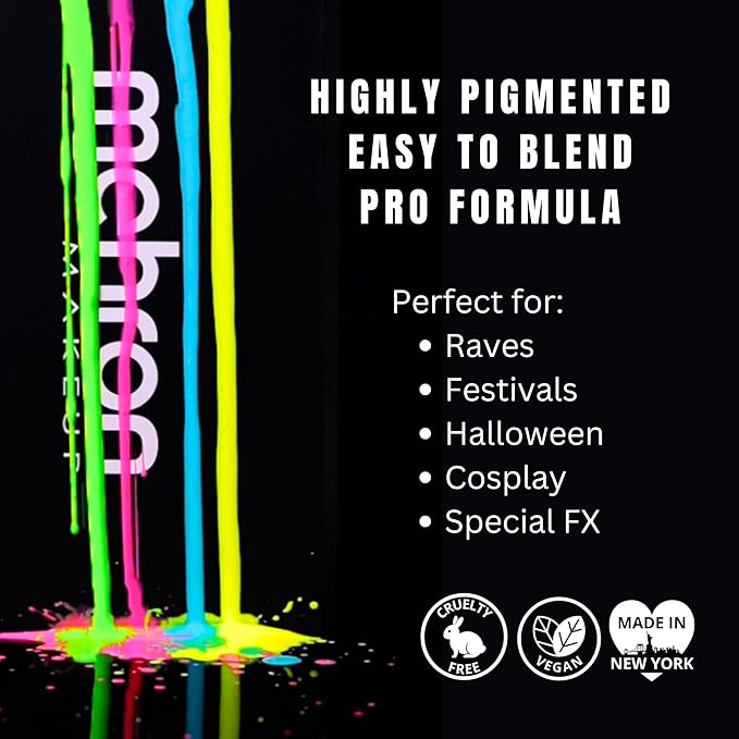 Mehron Paradise FX UV Neon Glow – Neon UV Celestial 1.4 oz | Water Activated Black Light UV Paint for Raves, Costumes, SFX, Halloween, Stage, Theater & Cosplay