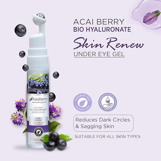 Acai Berry Under Eye Cream For Dark Circles And Puffiness – Hyaluronic Acid, & Retinol Repairs Fine Lines, Wrinkles & Bags Under Eye Area