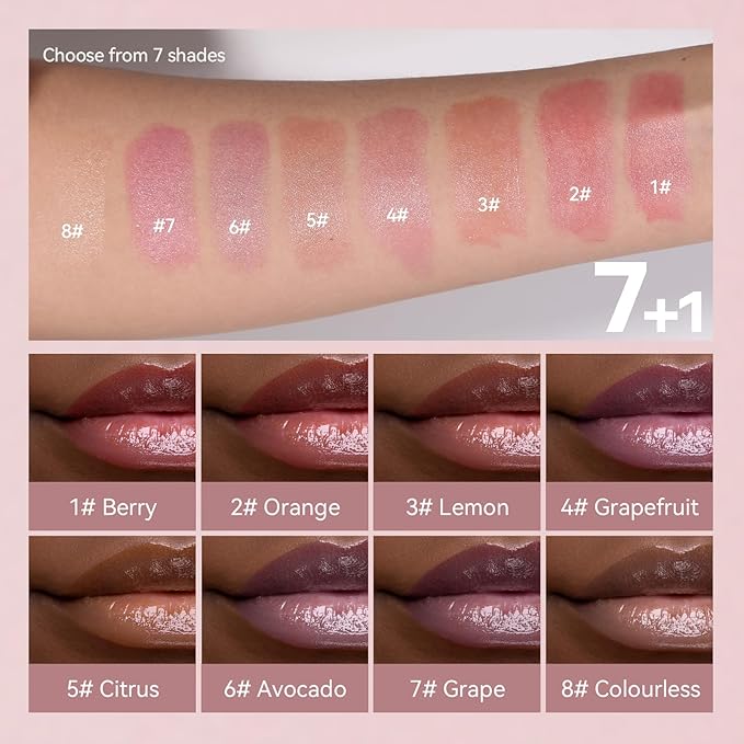 8PCS Tinted Lip Balm with Vaseline, 8 Colored Lip Balm Set, Natural Plumping Lip Balm Pack, Girls’ PH Lip Balm Bulk, Small Gifts Lipstick Sets For Women, Hydrating Lip Tint Balm, Soft Chap Sticks Pack