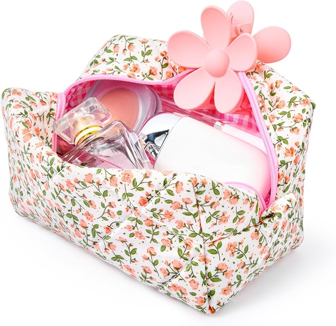 Soidram quilted makeup bag floral