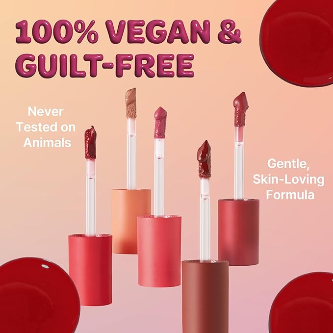 Touch in Sol Vegan Again Blur Core Lip Tint (#Chill-out Red) - Long Lasting, High Pigment Velvet Matte Lip Stain – Lightweight Smooth Blur Finish, 0.12 Oz
